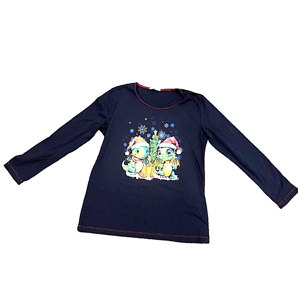 Kids sleeping suit, Christmas dinosaurs, Christmas pajamas, Pajama set